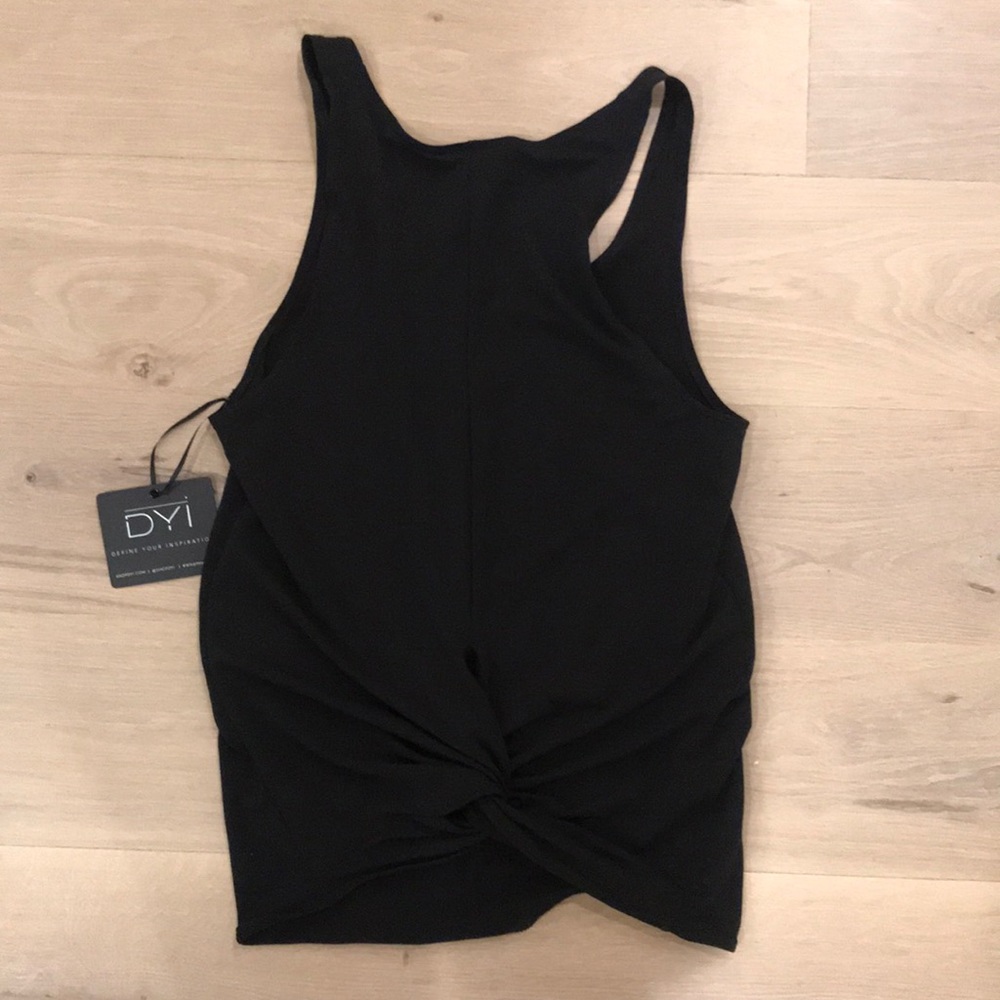 DYI black knotted back tank
